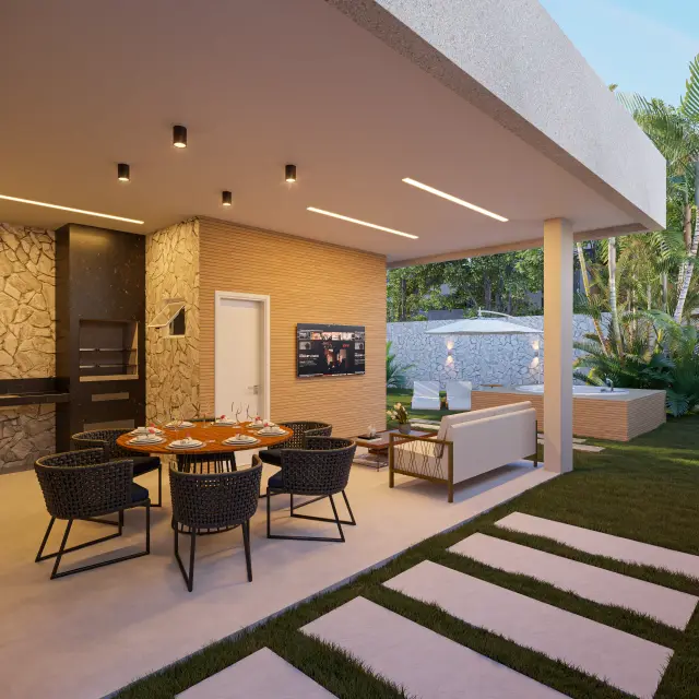 Renderização 3D — Residencial Externo — projeto Arq. Thaís Belo | 3d.cicilia