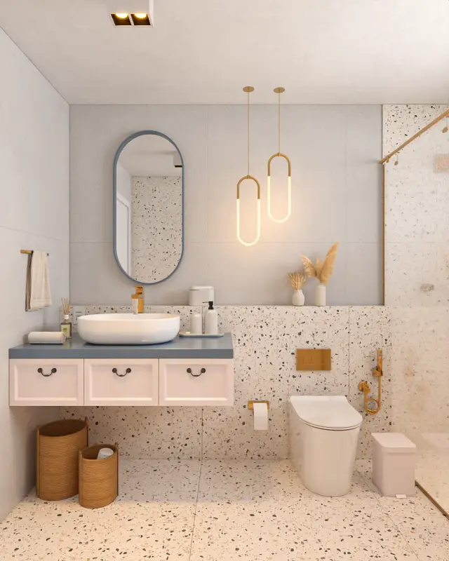 Renderização 3D — Banheiros e Lavabos — projeto Arq. Dágila Lima | 3d.cicilia