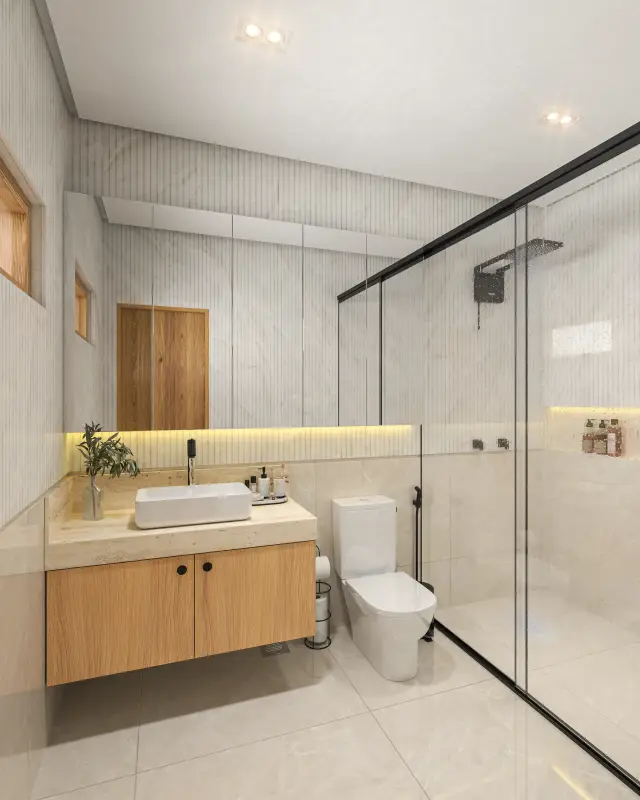 Renderização 3D — Banheiros e Lavabos — projeto Arq. Eduardo Pequeno | 3d.cicilia