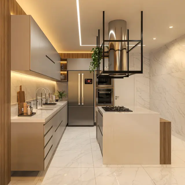 Renderização 3D — Cozinhas, Salas e Ambientes Integrados — projeto Arq. Anna Paula Maia | 3d.cicilia