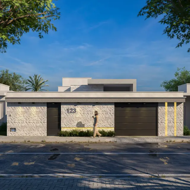Renderização 3D — Residencial Externo — projeto Arq. Eduardo Pequeno | 3d.cicilia