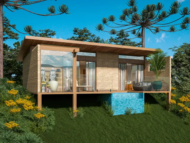 Renderização 3D — Residencial Externo — projeto Arq. Tatiane Effgen | 3d.cicilia