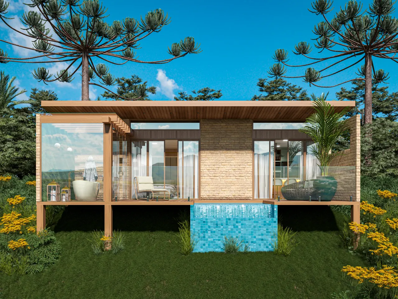 Renderização 3D — Residencial Externo — projeto Arq. Tatiane Effgen | 3d.cicilia (foto 2)