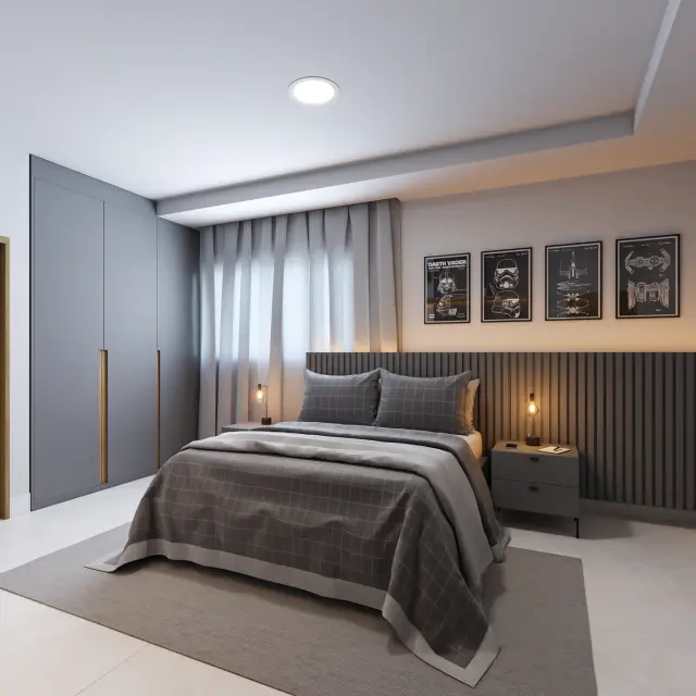 Renderização 3D — Quartos e Suítes — projeto Arq. Anna Paula Maia | 3d.cicilia
