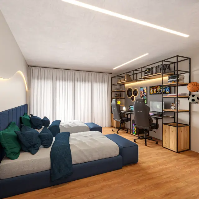 Renderização 3D — Quartos e Suítes — projeto Arq. Mariana | 3d.cicilia