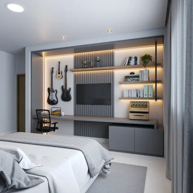Renderização 3D — Quartos e Suítes — projeto Arq. Anna Paula Maia | 3d.cicilia